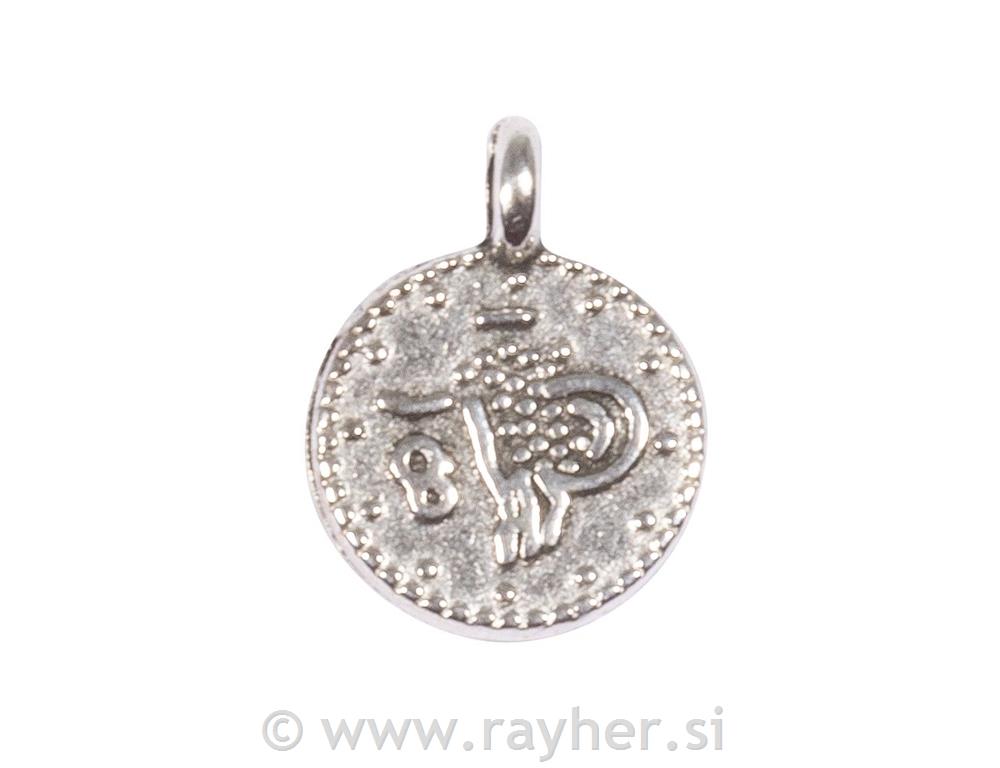 Privjesak met., Dukat, 7.3mm, srebrni, 6