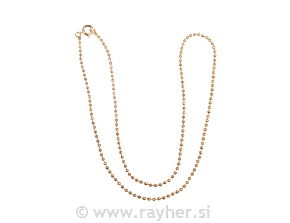 Verižica s kroglicami, 1.5mm, zlata, 45cm