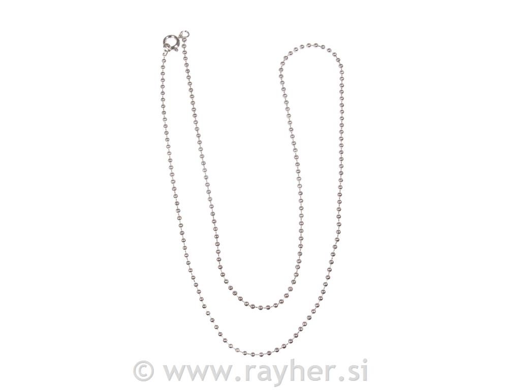 Verižica s kroglicami, 1.5mm, srebrna, 50cm