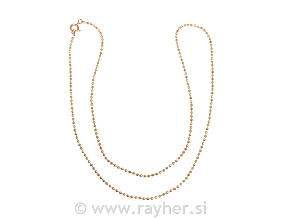Verižica s kroglicami, 1.5mm, zlata, 60cm
