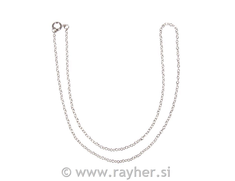 Link chain42cm, 2x3mm, tab-bag 1pcsilver