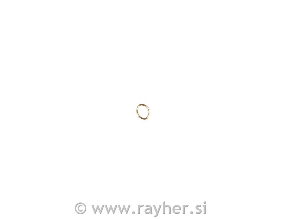 Prsteni, oval, zlatni, 3x4mm, deb.:0.5mm