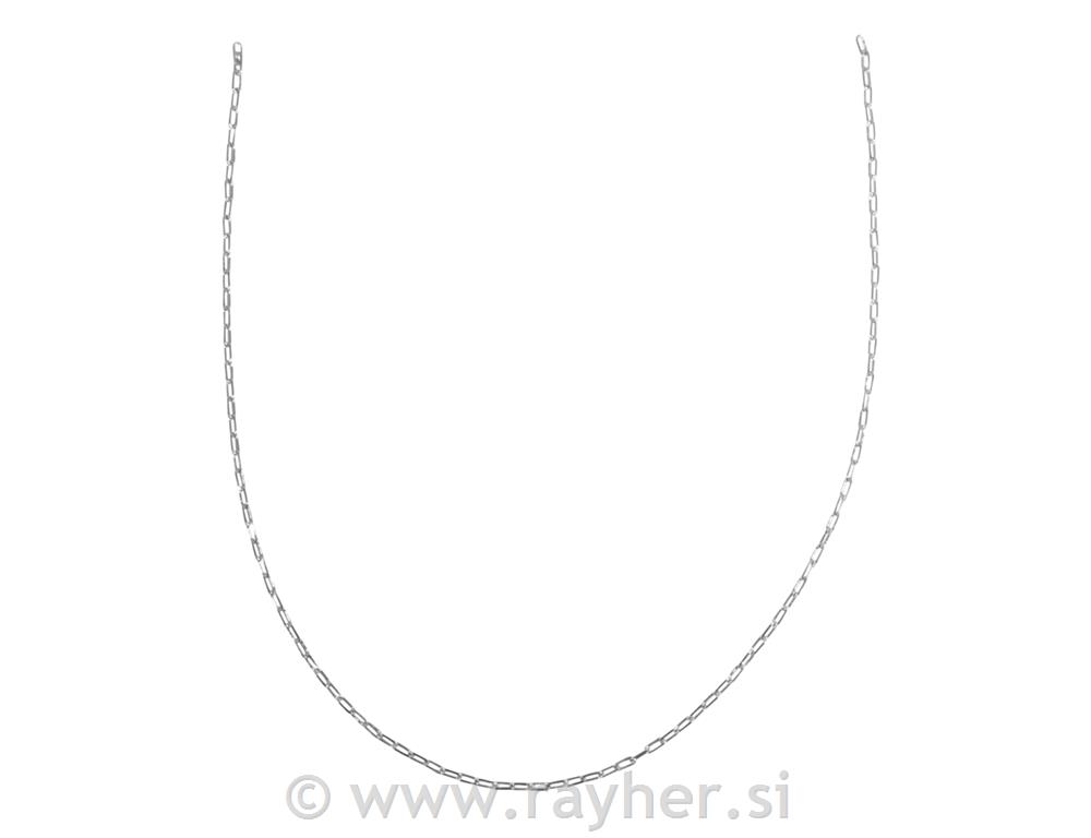 Ogrlica, srebrna, 0,8x3x7 mm 80 cm6 mm biseri, 3