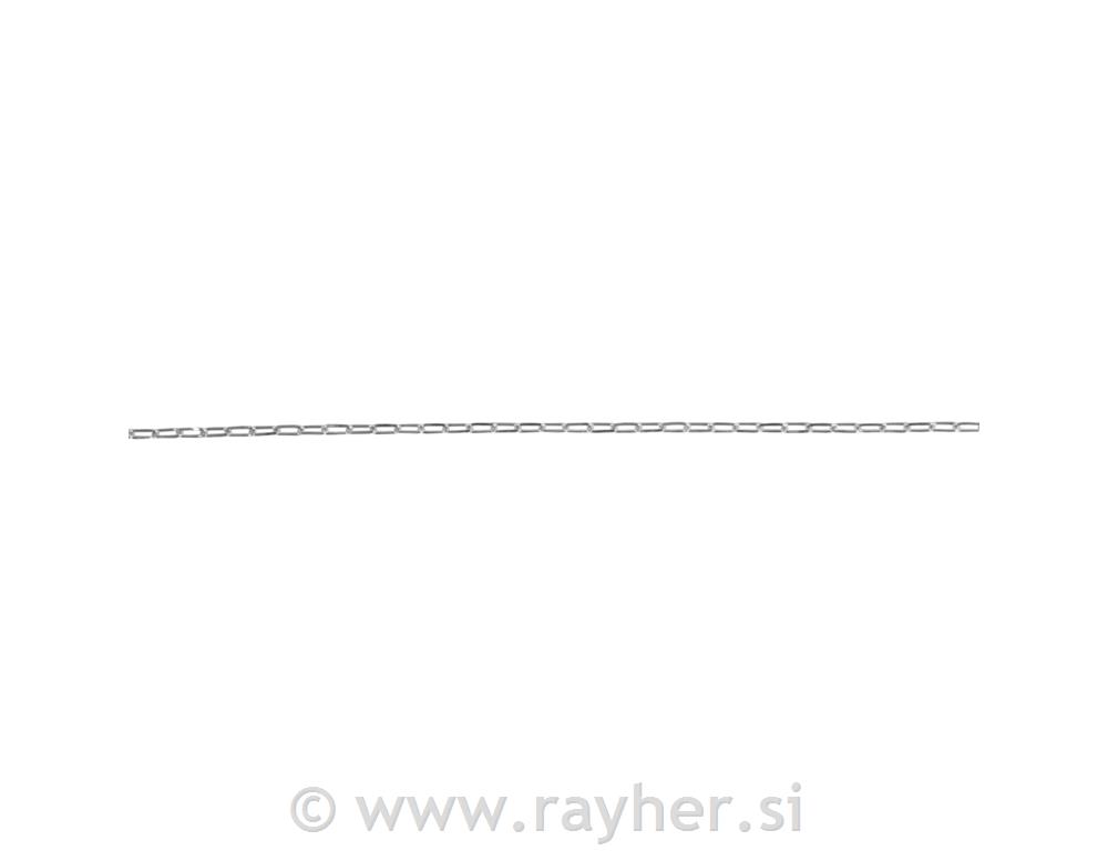 Ogrlica, srebrna, 0,8x3x7 mm 80 cm6 mm biseri, 3