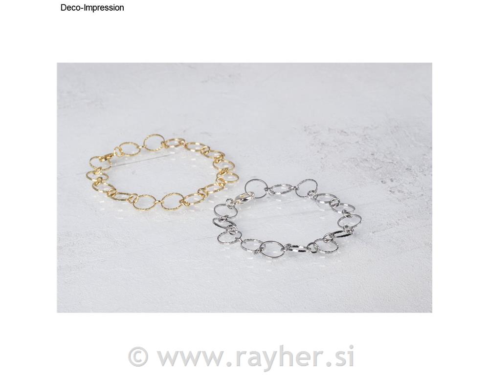 Ogrlica s reljefnim prstenom, srebrna,prsten 10+4mm, 80cm