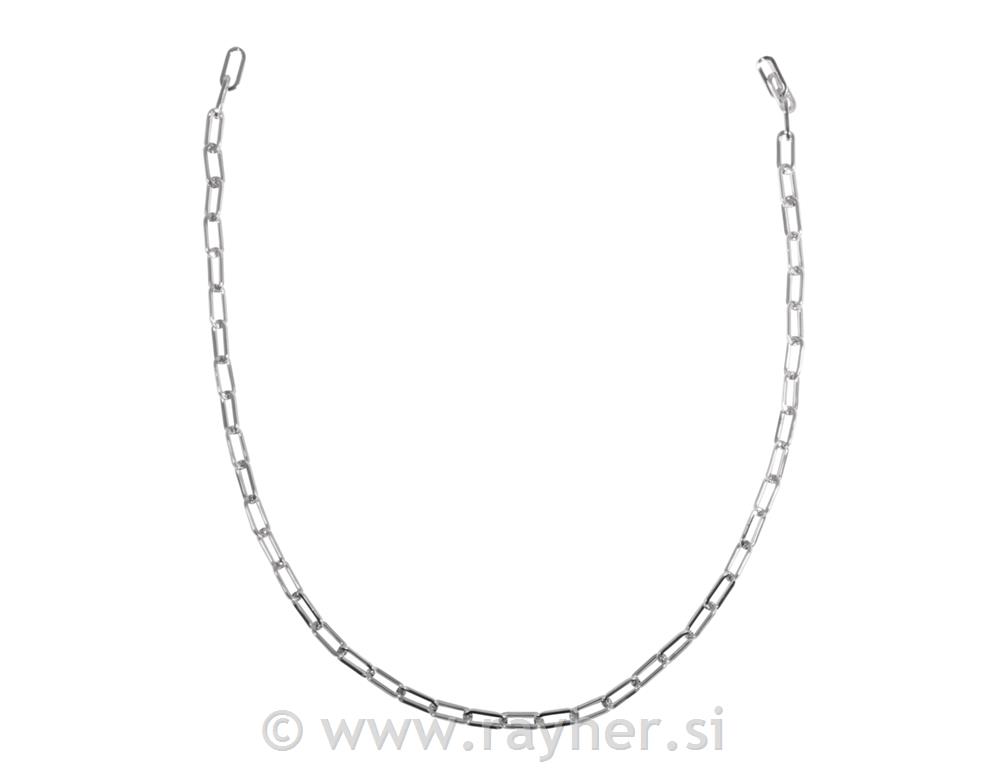 Ogrlica, srebrna, 1,5x17x6,5 mm, 80 cm