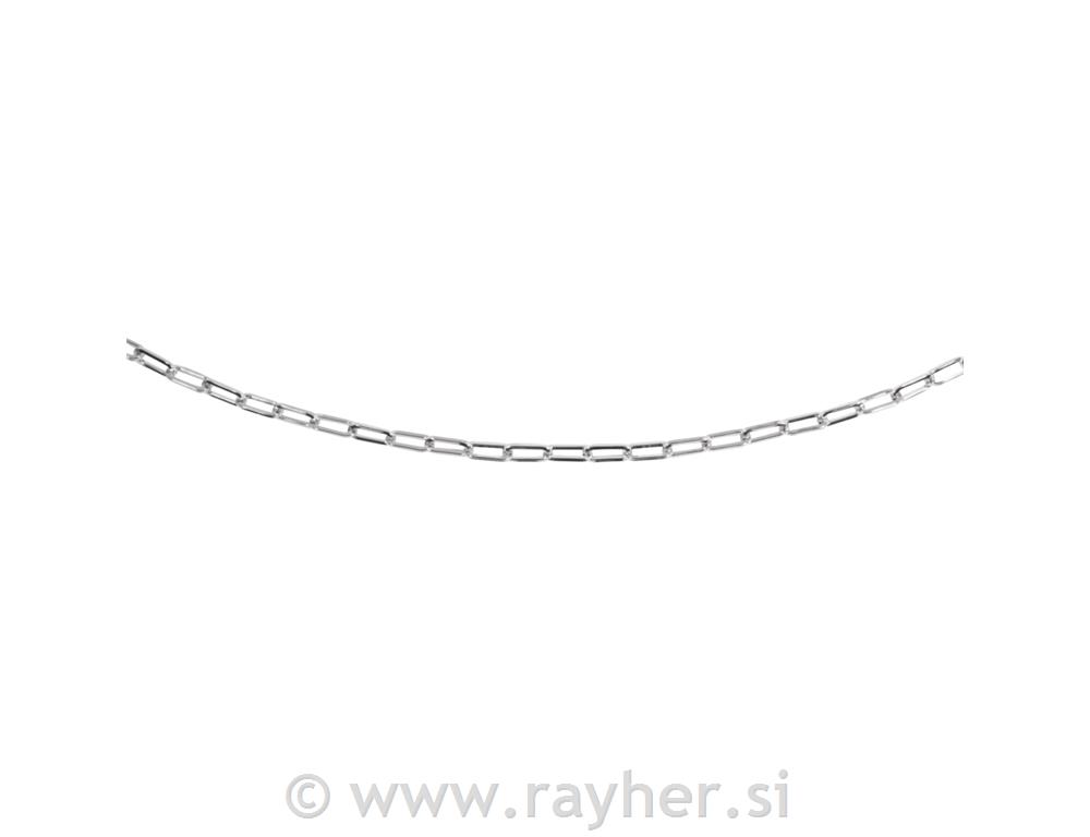 Ogrlica, srebrna, 1,5x17x6,5 mm, 80 cm
