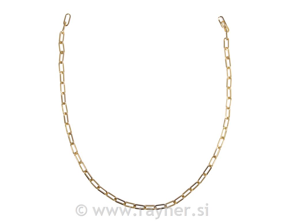 Ogrlica, zlatna, 1,5x17x6,5 mm,80cm