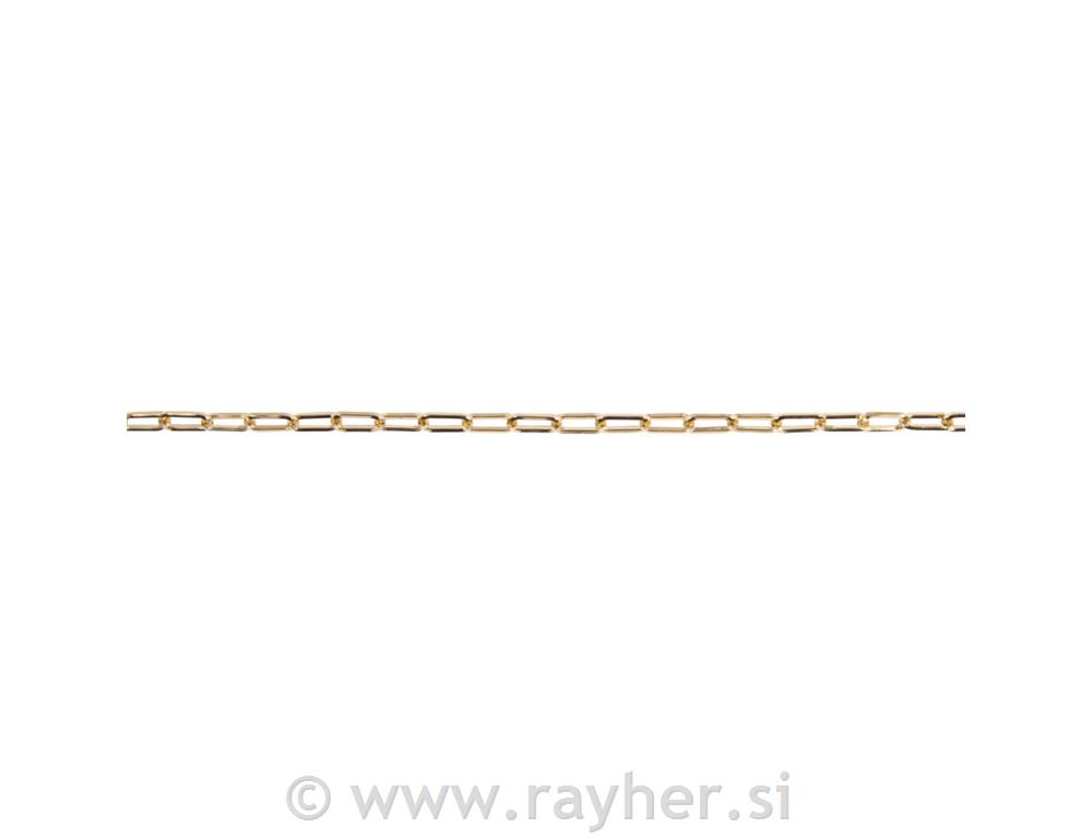 Ogrlica, zlatna, 1,5x17x6,5 mm,80cm