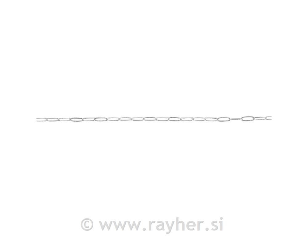 Ogrlica s reljefnom kopčom, srebrna,1,2x5,4x15mm, 80cm