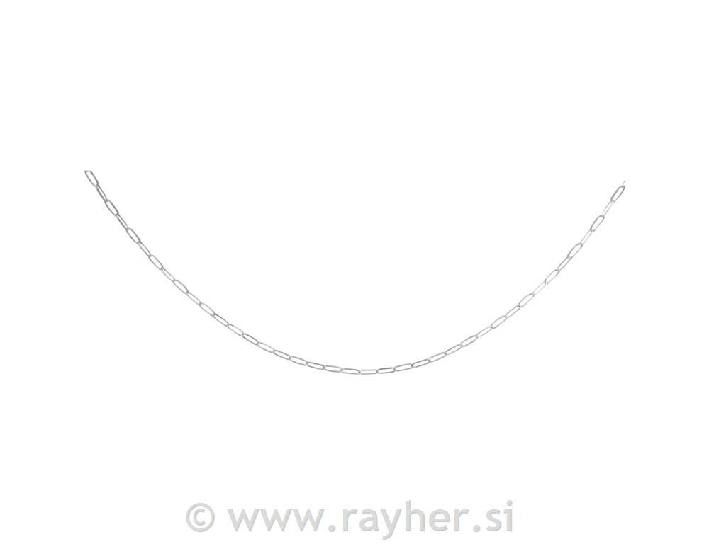Ogrlica s reljefnom kopčom, srebrna,1,2x5,4x15mm, 80cm