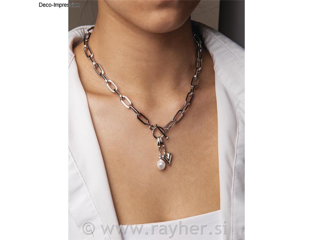 Privjesak s metalnim srcem + dvostrukimsrebro, 11x16+10x18mm, prsten 5mm, 2 kom