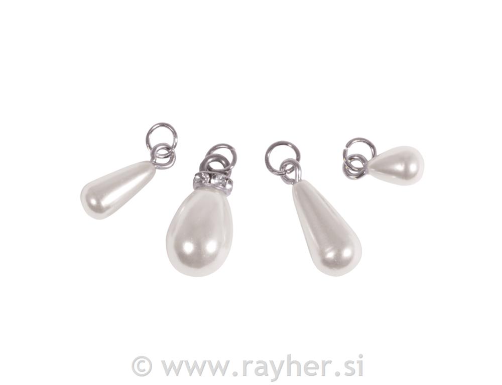 Privjesak u obliku kapice, srebrni, 6x8+8x16+10x14mm, 4 komada