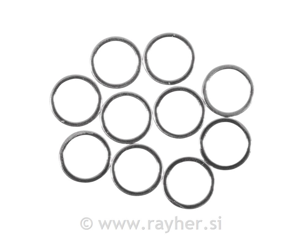 Plosnati metalni privjesak prstenovi, 10srebro, 10 komada