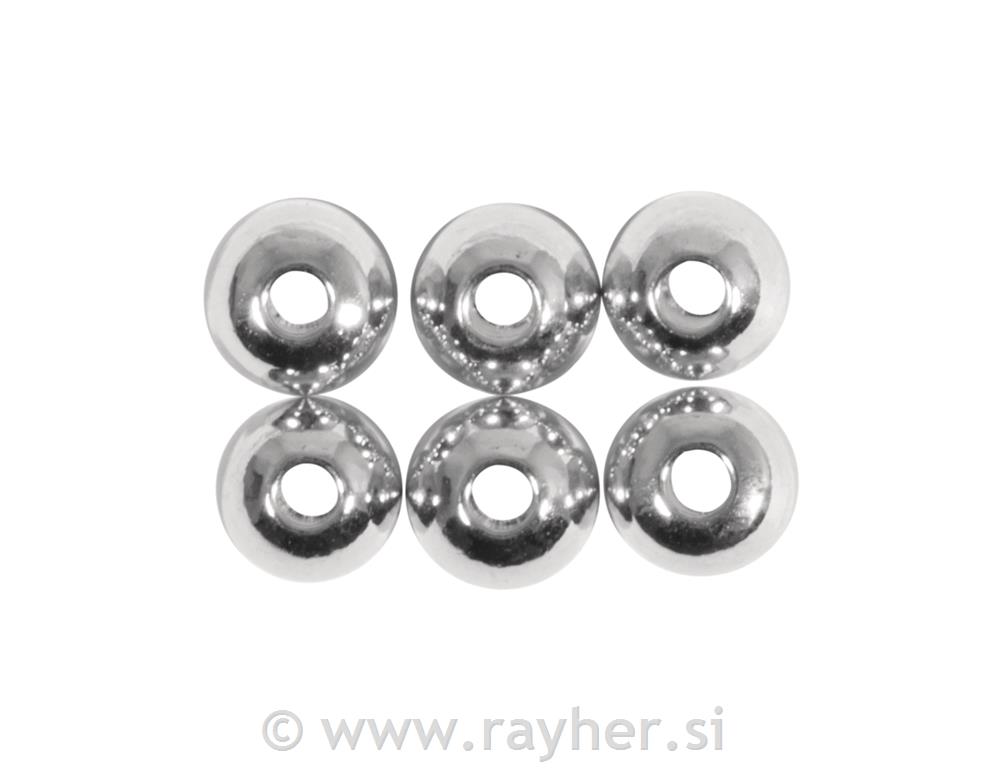 Metalni odstojnik za kuglice, 5 mm,Srebro, 6 komada