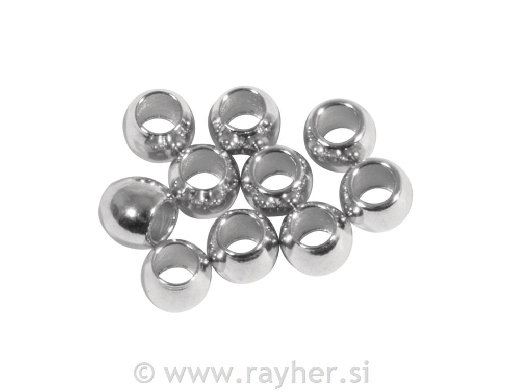 Metalni odstojnik za kuglice, 3x2,5 mm,Srebro, 10 komada