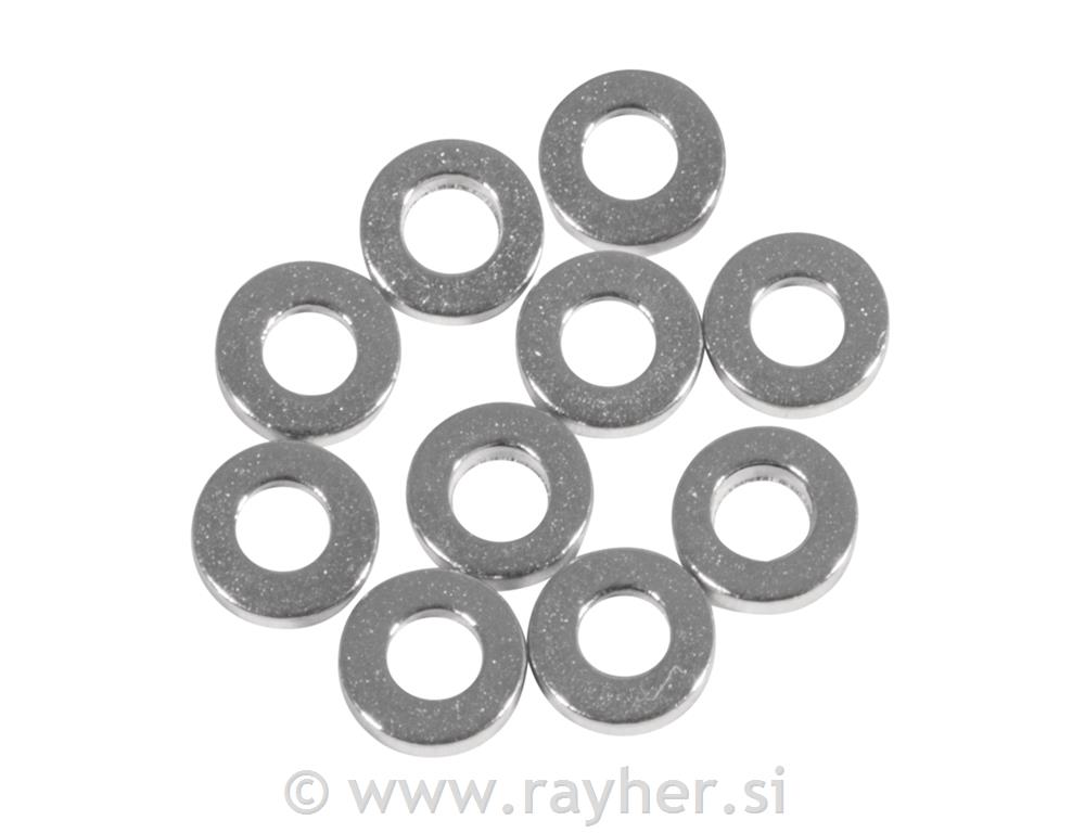 Metalni odstojnik za disk, 4x1 mm,Srebro, 8 komada