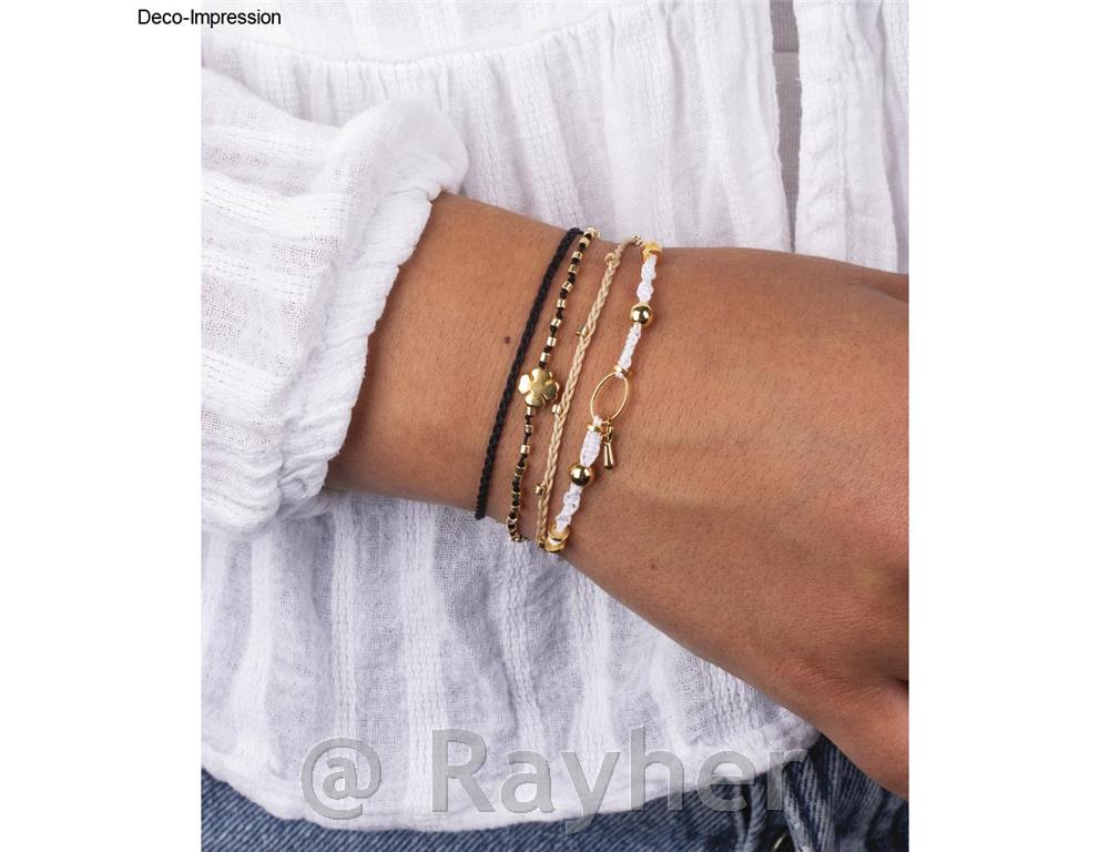 Metalna perla Djetelina2x zlatne, 2x srebrne, 8 mm, 4 komada