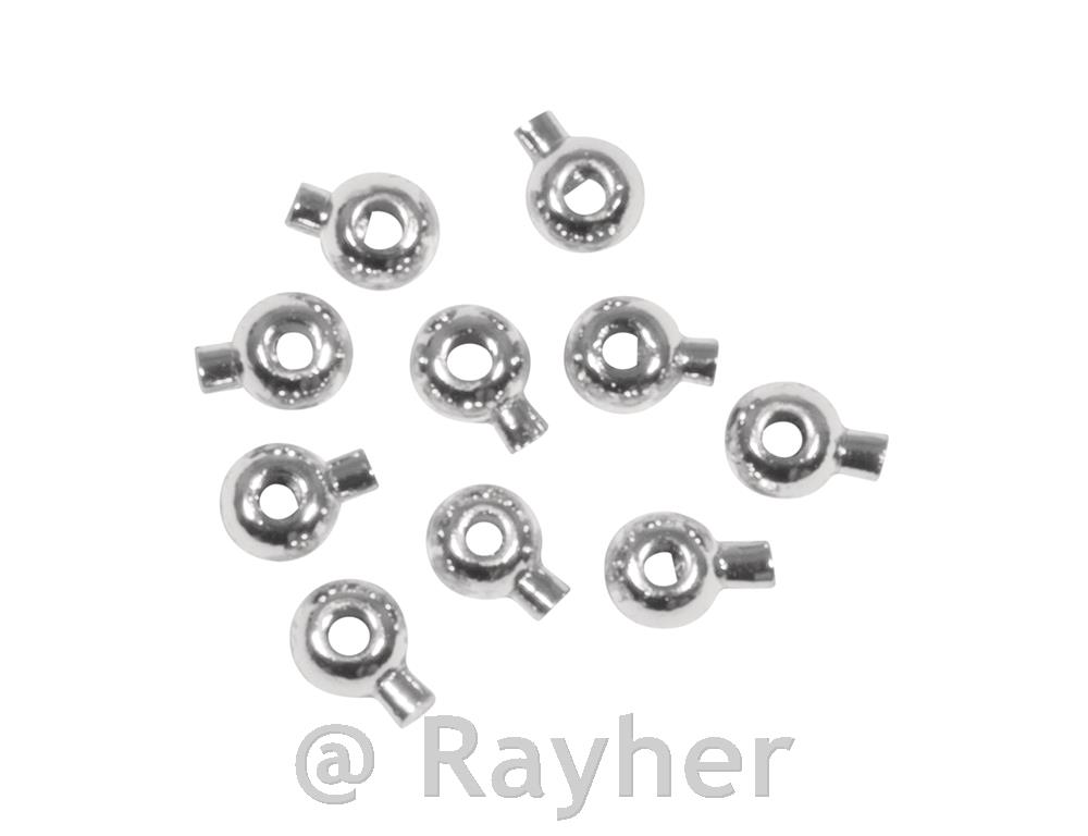 Perla za pozicioniranje, okrugla, srebrn3,5 x 3 mm, 10 komada