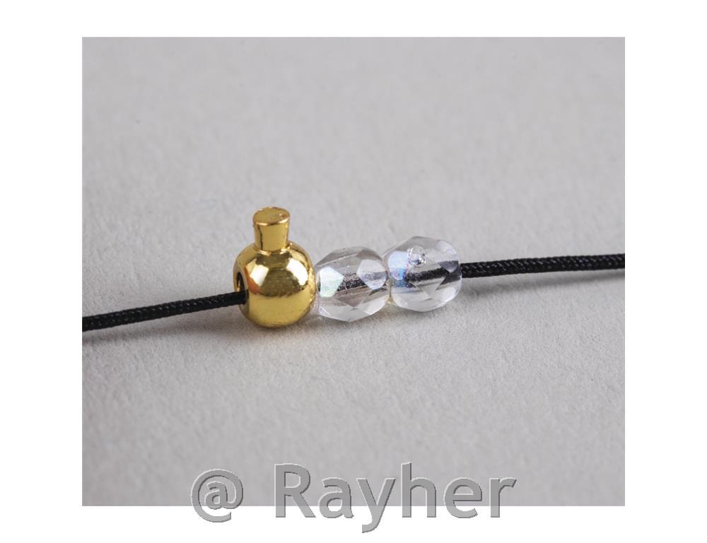 Perla za pozicioniranje, okrugla, zlatna3,5 x 3 mm, 10 komada