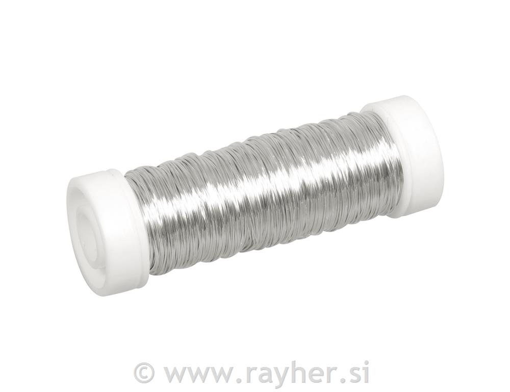 Žica za kukičanje, srebrna, 0,30 mm, 5 0m