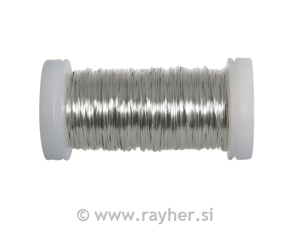 Silver wire, 0,5mm o, Spool 50m