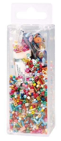 Set staklenih perli 90g + žica 0,3mm srebra