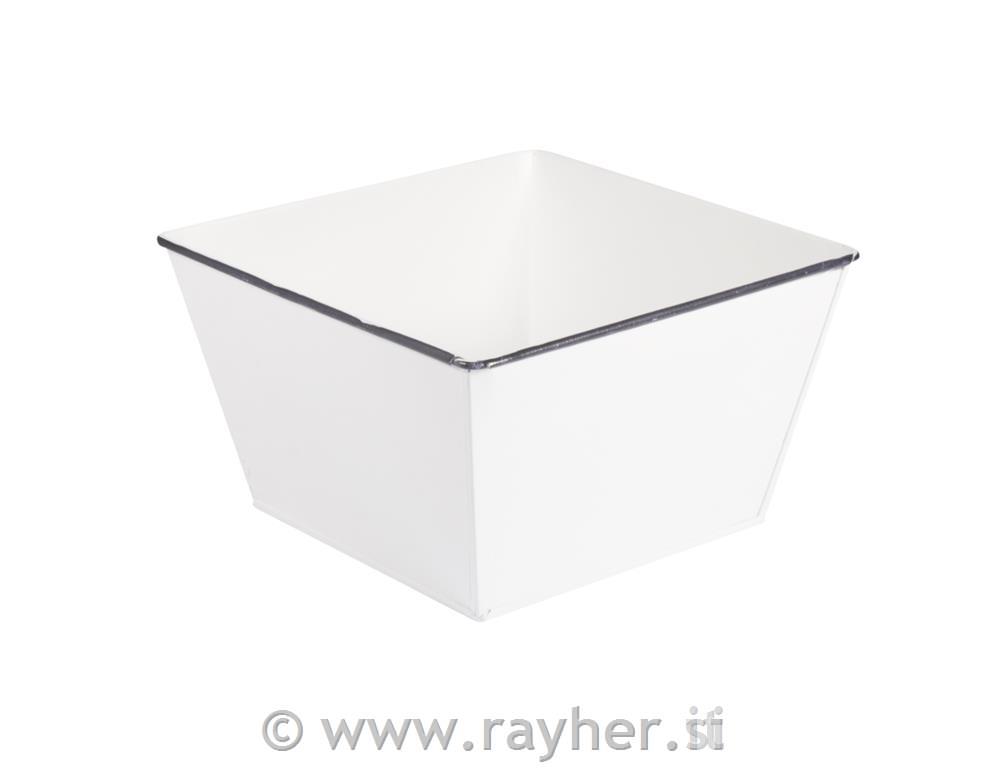 Metalna posuda bijela, dno: 11x11, visina: 15x15, u: 9cm