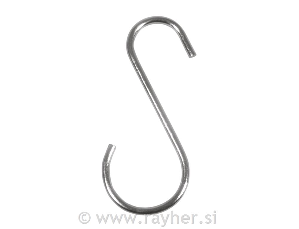 Metalna S-kuka, srebrna, 2,6x6,1cm, 4 ko