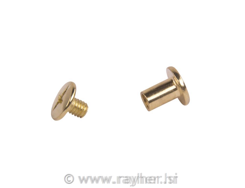 Pričvrsni vijci, zlatni, 1,1 cm, set 8