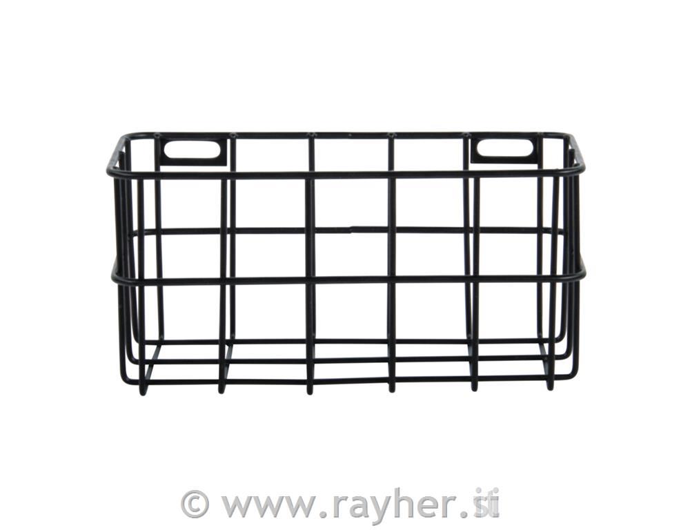 Wire basket, black, 16.5x8x8cm, incl. mounting