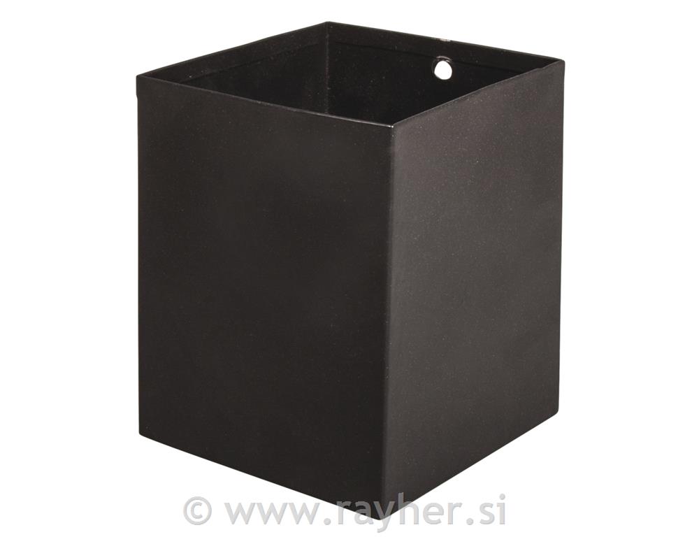 Metalni lončić, crni, 8x8x10cm