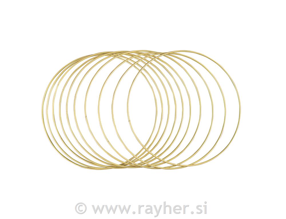 Metalni obruči, 25 cm, zlatni, set 10