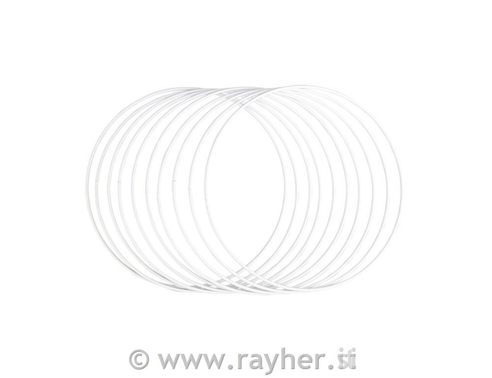 Metal rings, coated, 20cm obox 10pcswhite