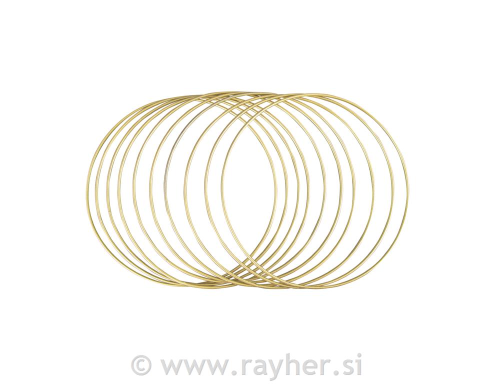 Metalni obruči, 20 cm, zlatni, set 10
