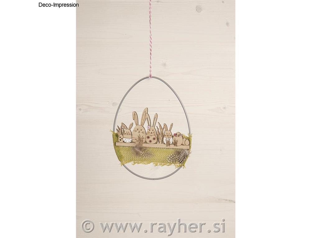 Metalni prsten Jaje, 20 cm, srebro, 15x20 cm