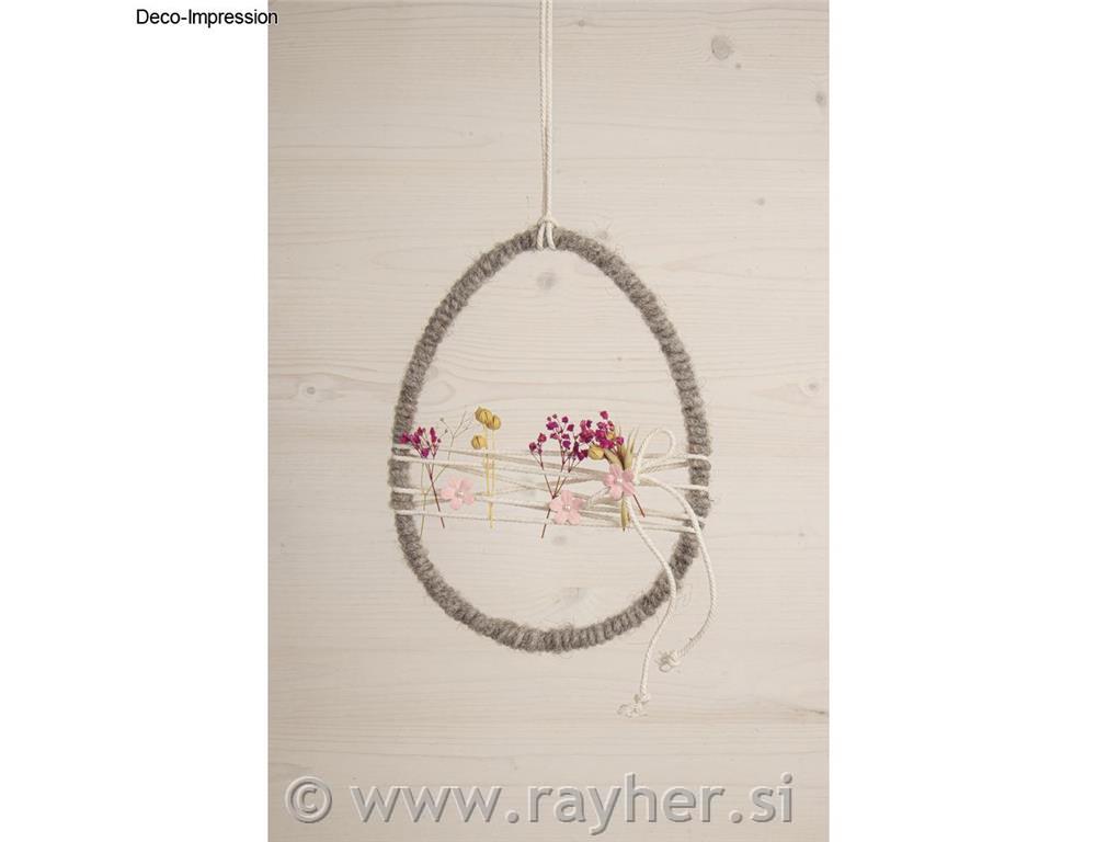 Metalni prsten Jaje, 20 cm, srebro, 15x20 cm