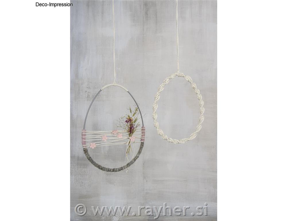 Metalni prsten Jaje, 25 cm, srebro, 18,5x25 cm
