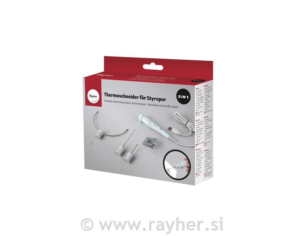 Styrofoam thermocutter 3in1, 3 diff.tips, box 1set