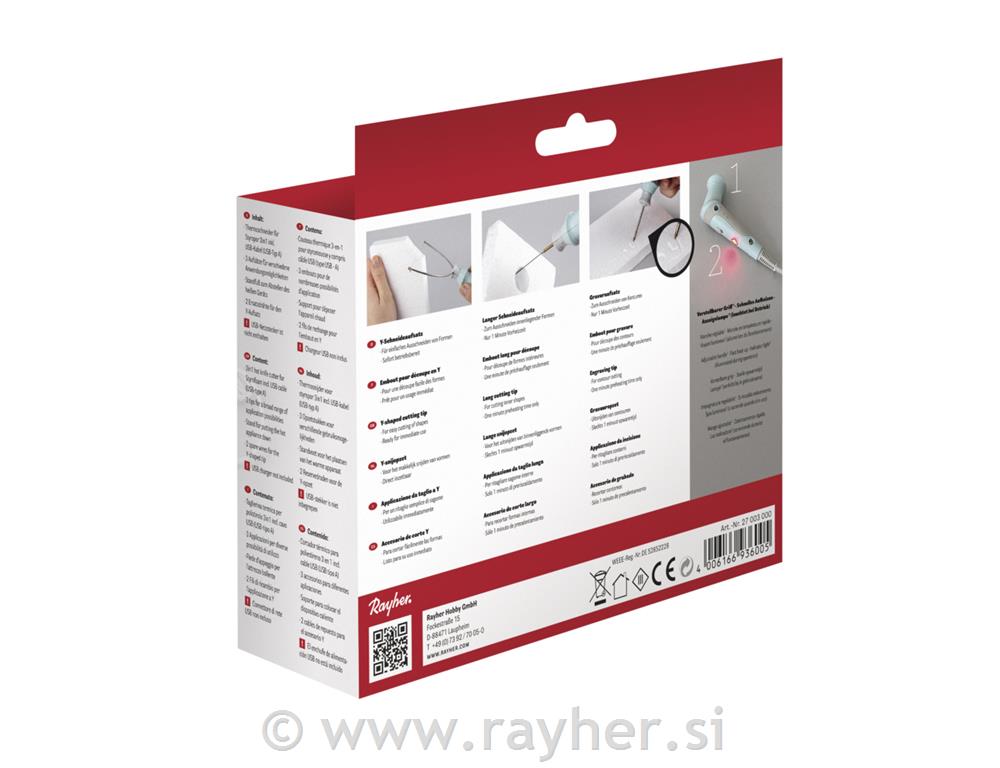 Styrofoam thermocutter 3in1, 3 diff.tips, box 1set
