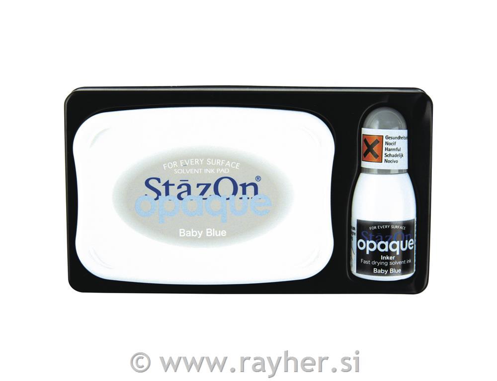 StazOn Opaque-Set, baby blue, stamping p