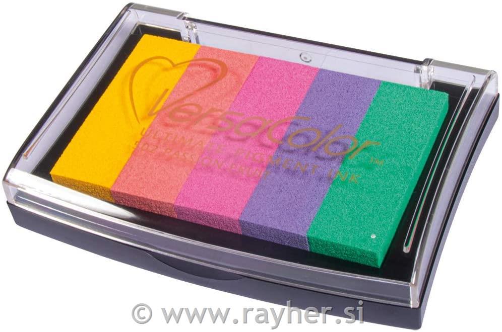 Stamp pad "Versacolor"5 colours, size 4,7x7,5 cmrainbow