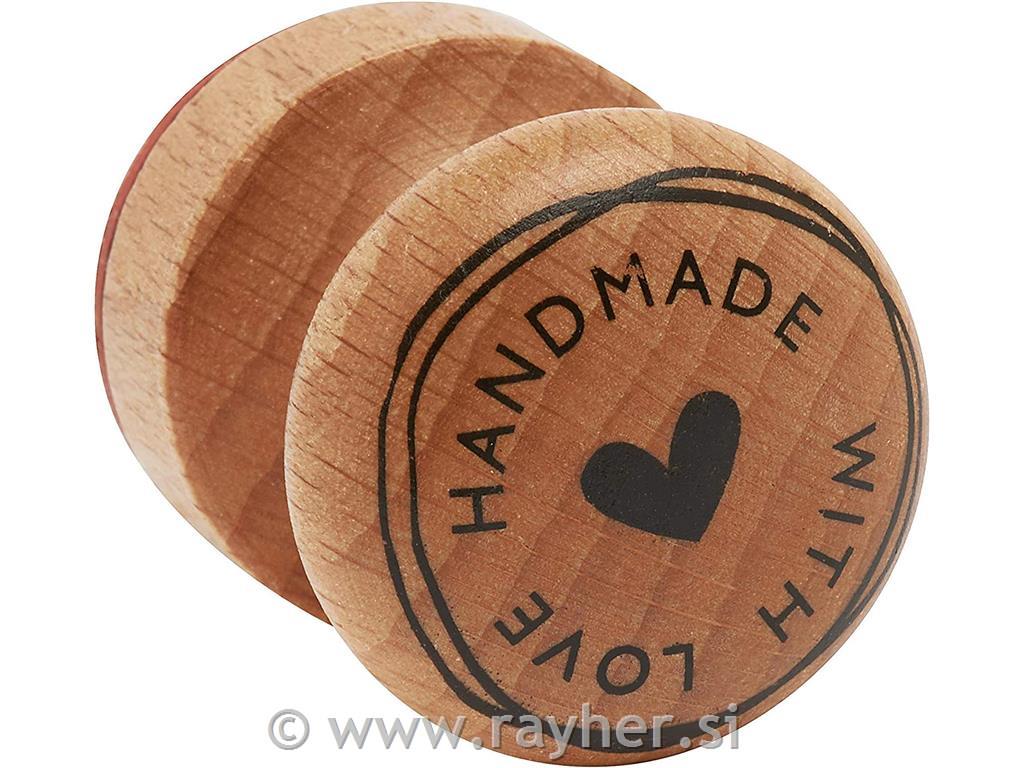 Pečat "Handmade with love”, oko 3 cm