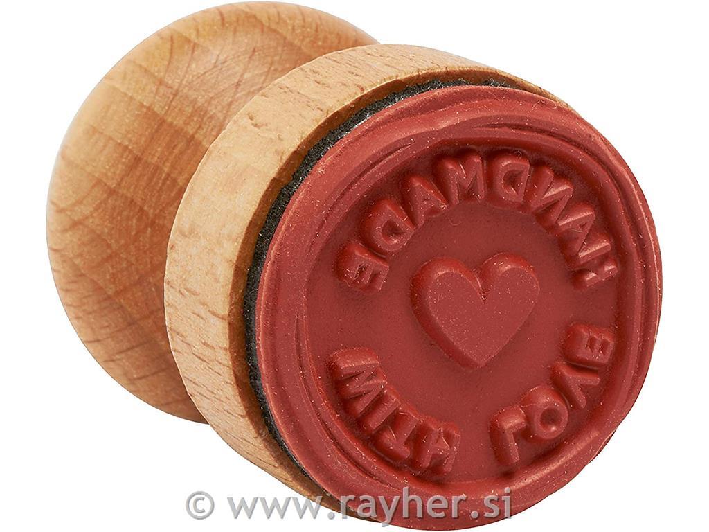 Pečat "Handmade with love”, oko 3 cm
