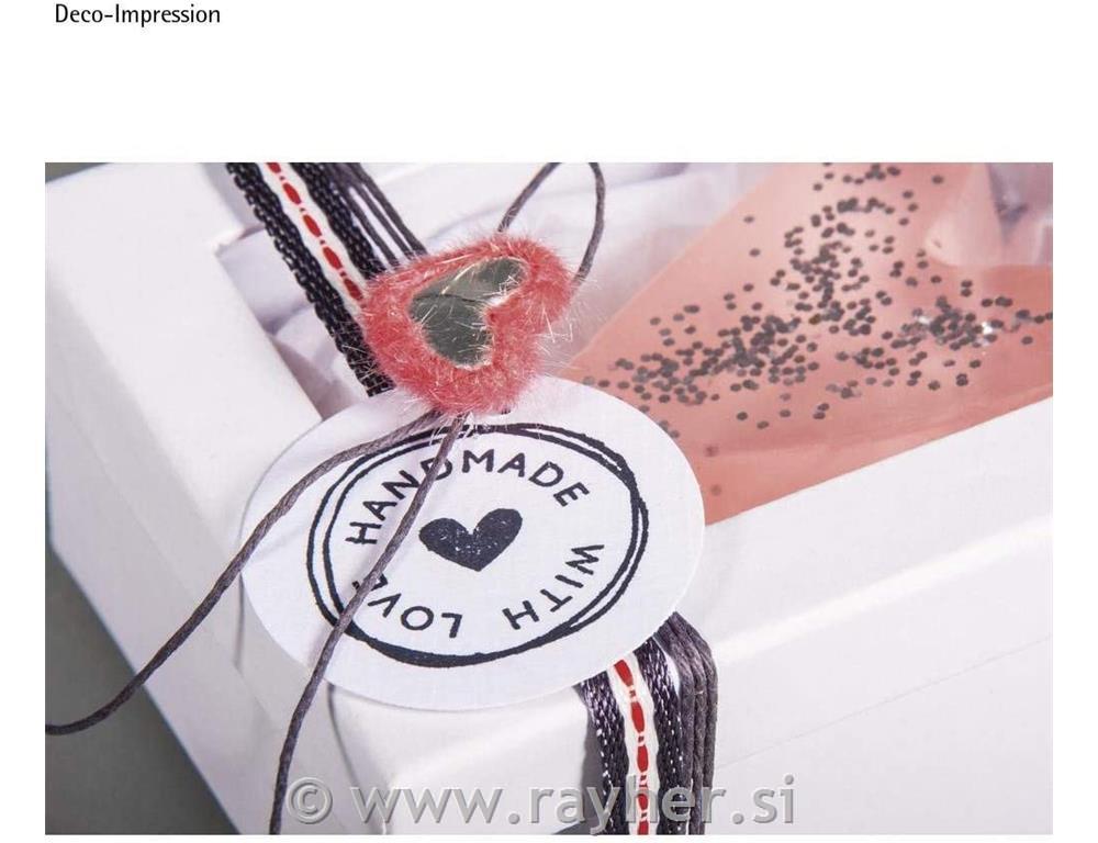 Pečat "Handmade with love”, oko 3 cm