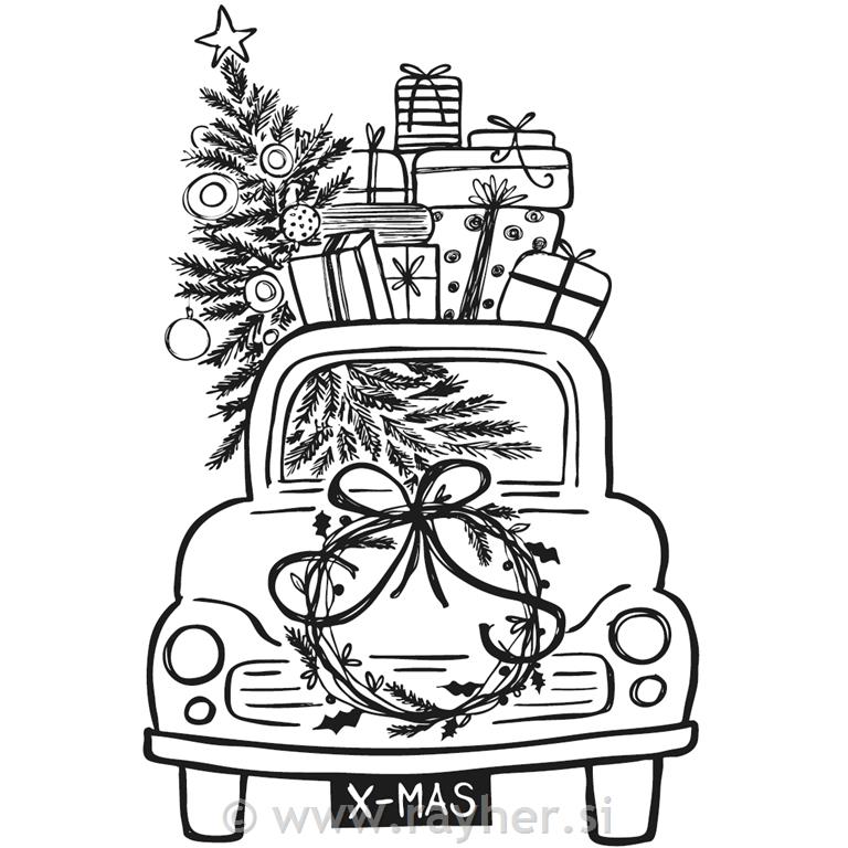 Štampiljka "Driving Home For Christmas",
