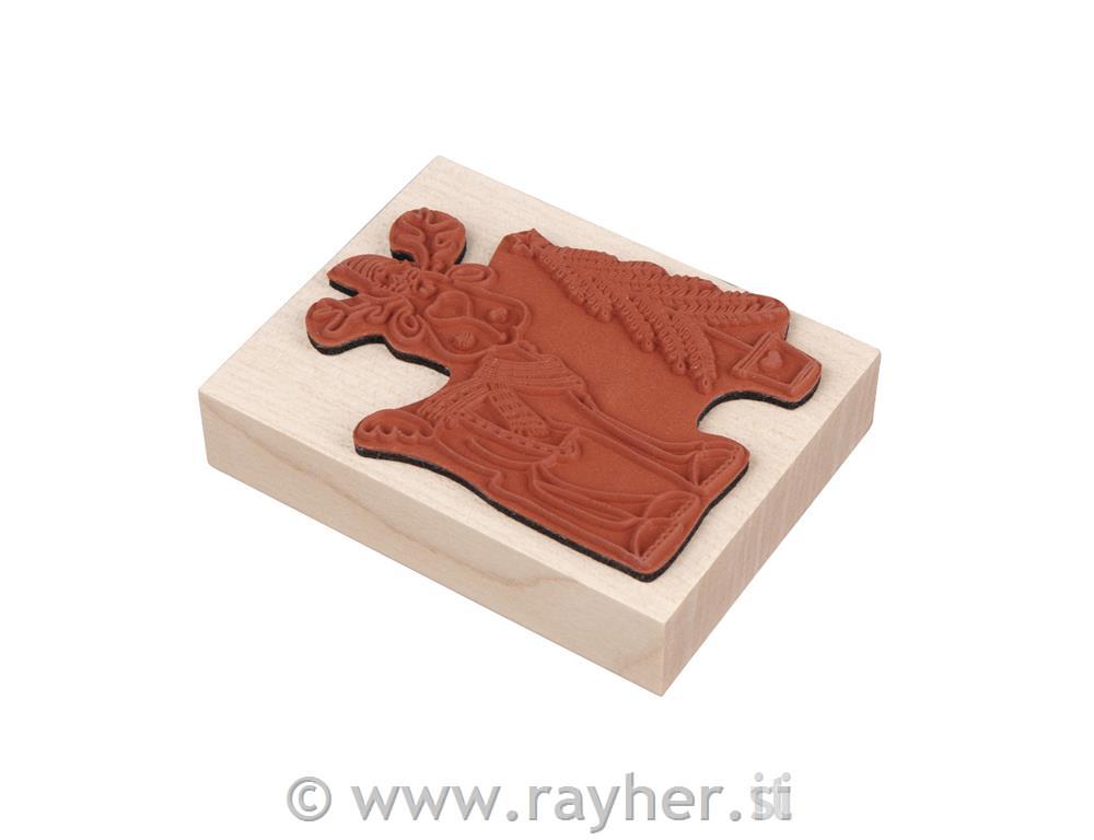Štampiljka Jelenček in smrečica 7x9 cm