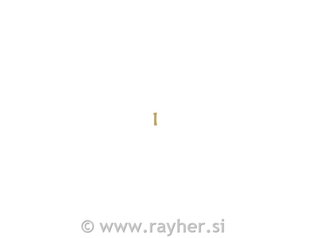 Adhesive number: 1, gold, 10x23cm