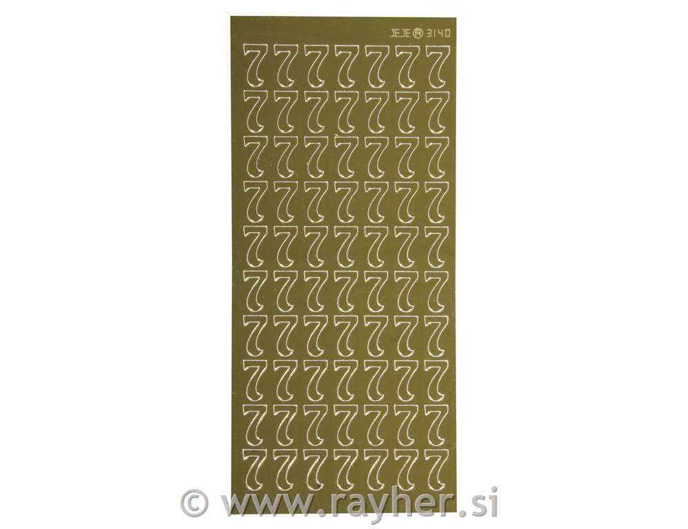 Adhesive number:7, gold, 10x23cm