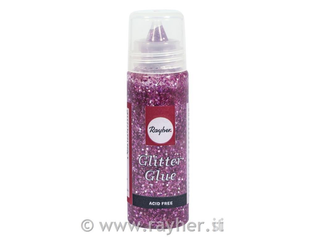 Glitter u ljepilu, grubi, ružičasti, 50ml